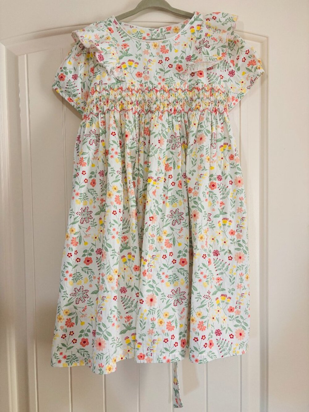 Smocked Floral Girls Dress